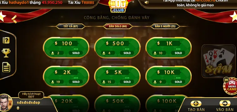 Chinh Phục Đỉnh Cao Sâm Lốc Tại HitClub Đẳng Cấp Nhất Hiện Nay