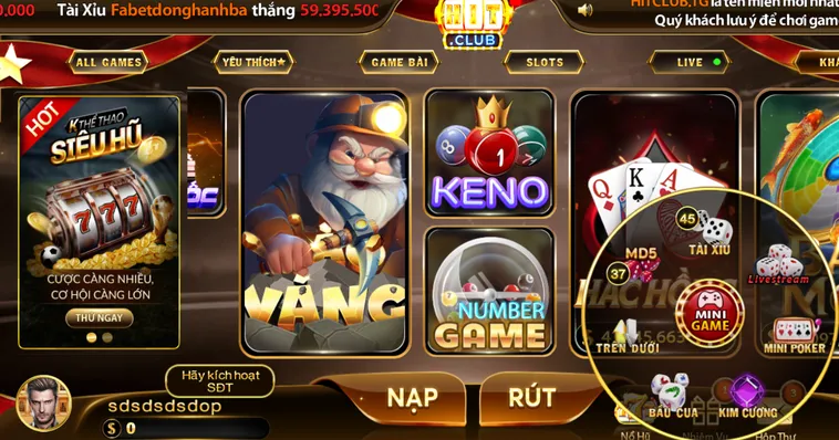 Sảnh Game Nhanh Đa Dạng Các Trò Chơi Đổi Thưởng Tại HitClub